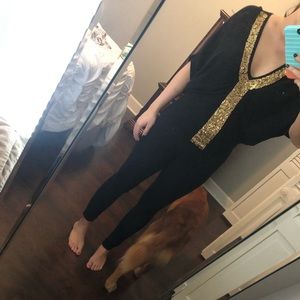 Flare sleeve sequin top